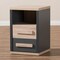 Baxton Studio Pandora Modern Dark Grey and Light Brown Two-Tone 2-Drawer Nightstand 141-7961 - alternate 5